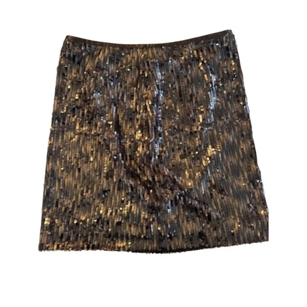 Banana Republic Heritage Sequin Midi Skirt Brown Sparkly Holiday Party - Size 4‎